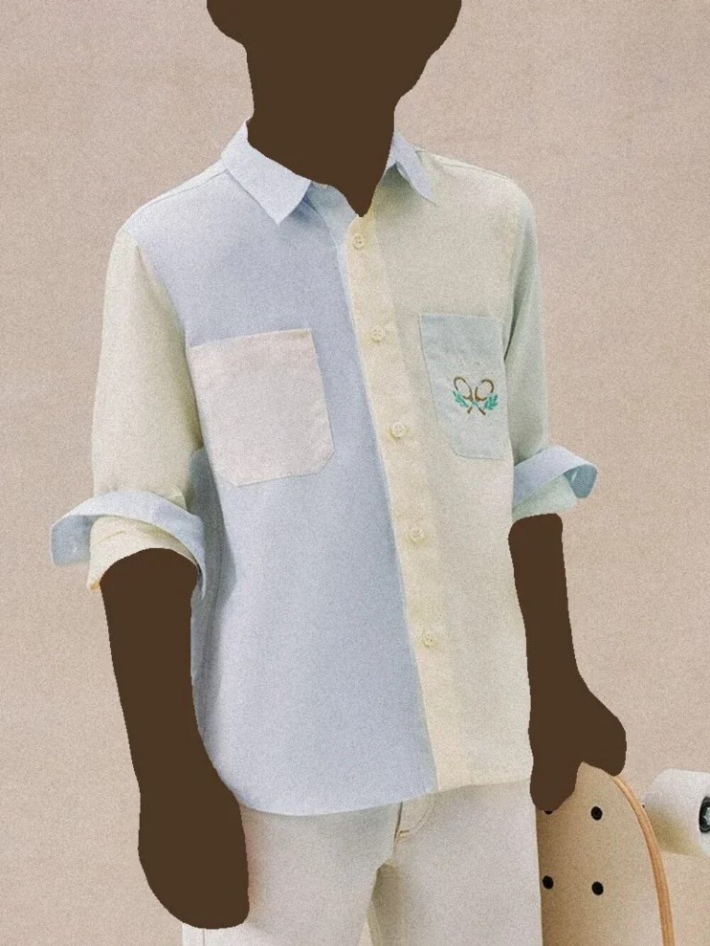 Bonpoint Erven colorblocked cotton Oxford shirt size 12